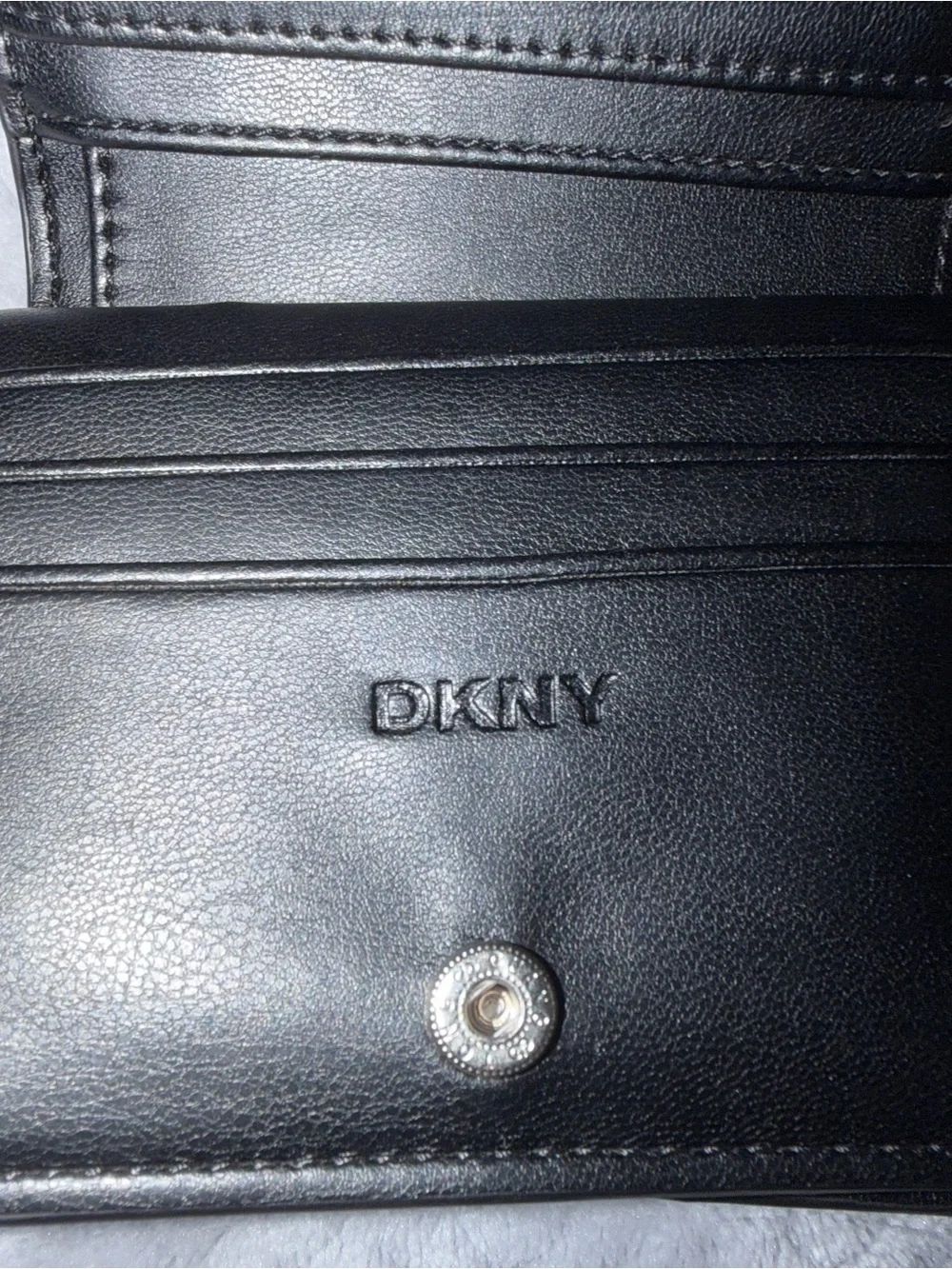 DKNY small compact black leather wallet